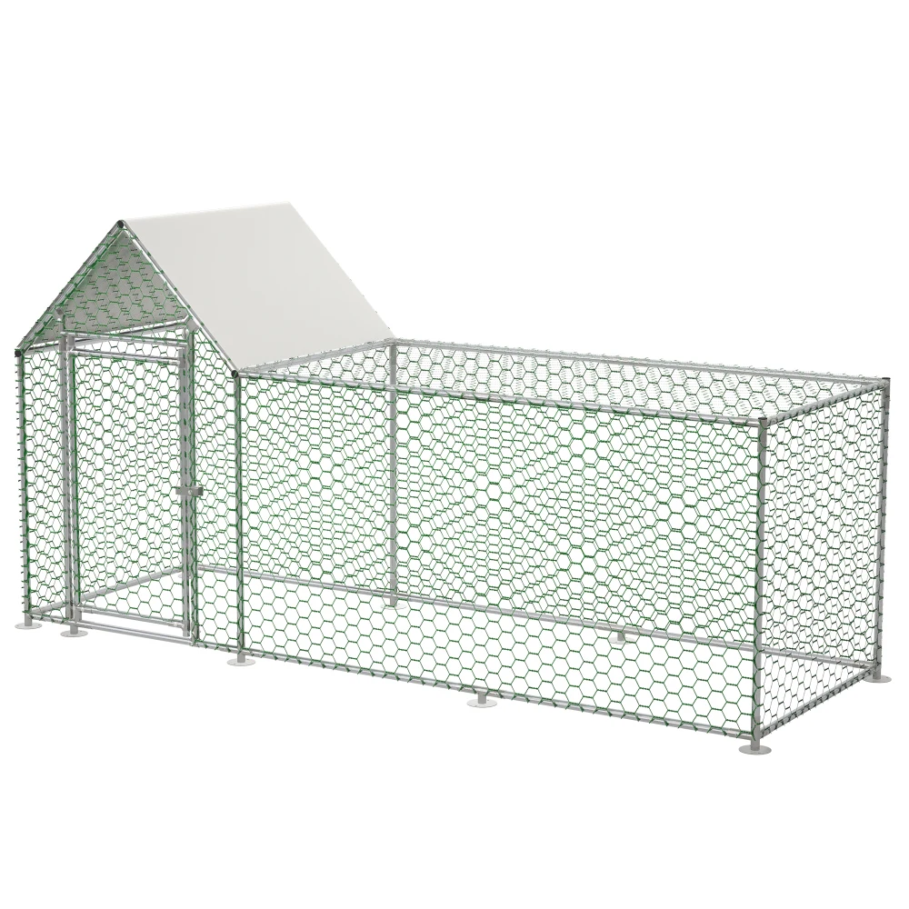 3 x 1 x 1,5 m mit Sicherheitsschloss und wasserdichtem PE-Tuch, Kleintierkäfig aus Metall für Hühner, Kaninchen und andere kleine Tiere – Detail 7