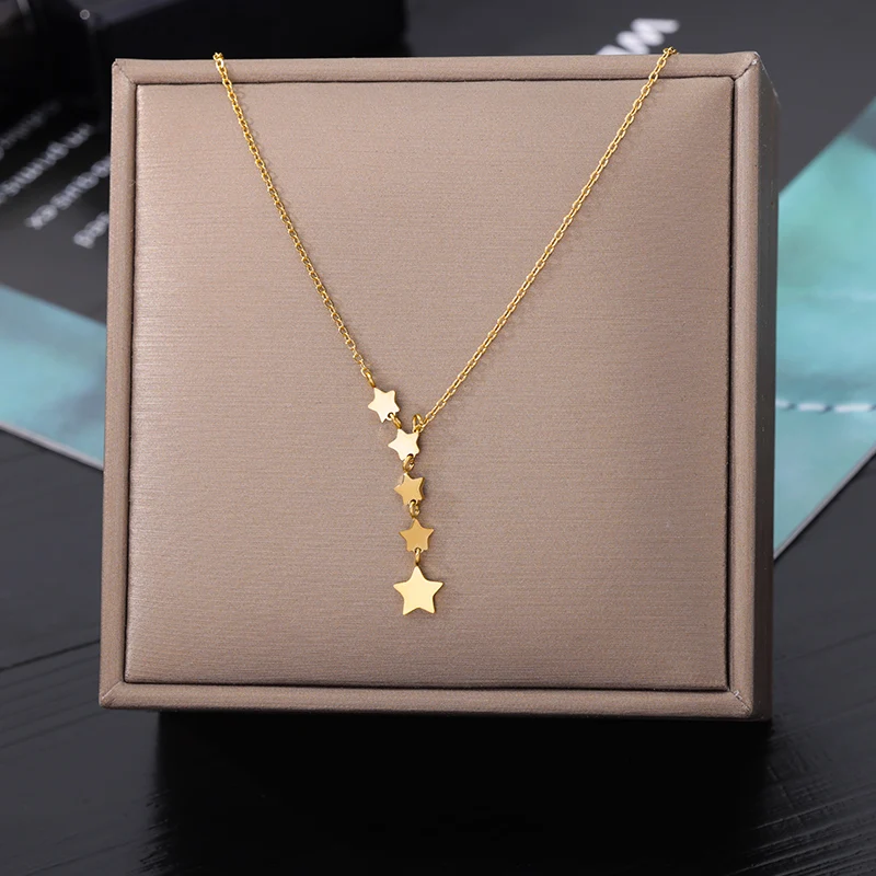 Stainless Steel Gold Color Multi-Layer Geometric Necklace For Women 2022 Trendy New Fashion Party Jewelry Collares Dropshipping