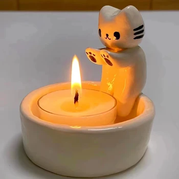 Charming Kitten Candle Holder for Aromatherapy Candles
