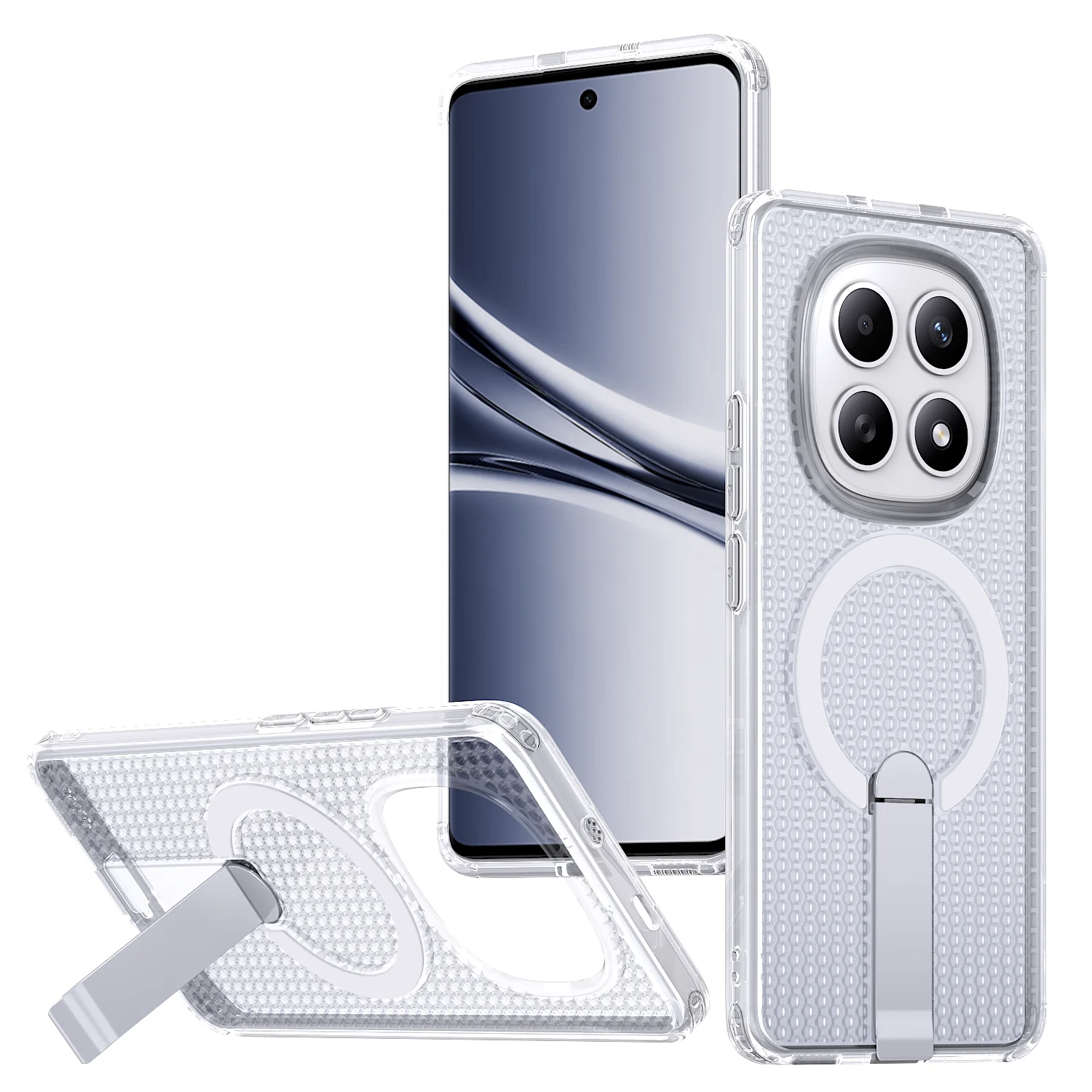 Luxury Magnetic Bracket Rugged Tough Phone Case with Heat Dissipation