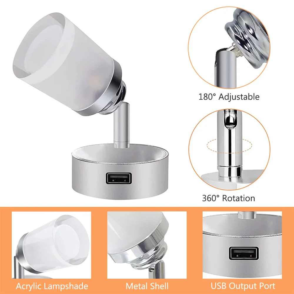 MASO LED Spot Reading Light Adjustable Dual Lighting Wall