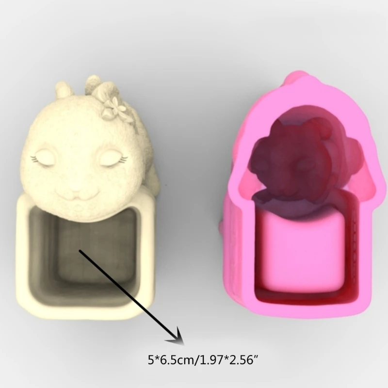 Nonstick Rabbit Pen Holder Mold Flower Pot Silicone Mold DIY Crafts Ornament Tool DIY Succulent Planter Mold Dropship