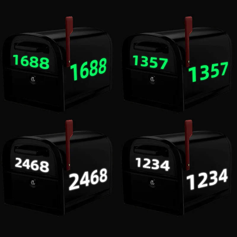 Reflective Mailbox Numbers Sticker Decal Die Cut Classic Style Vinyl Waterproof Number Self Adhesive, for Signs, Door, Cars, etc