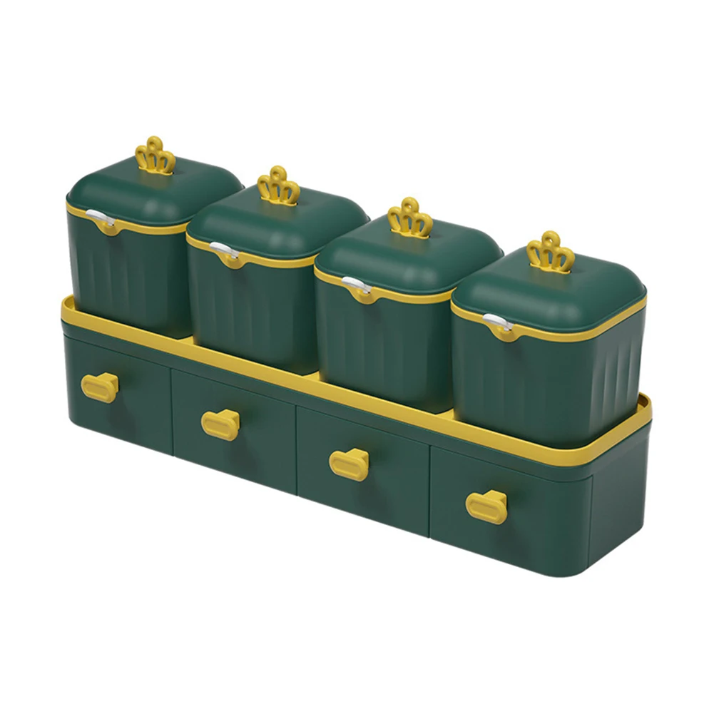 Spice Storage Box Multi Compartment Salt Pepper Shaker Home Condiment Jar