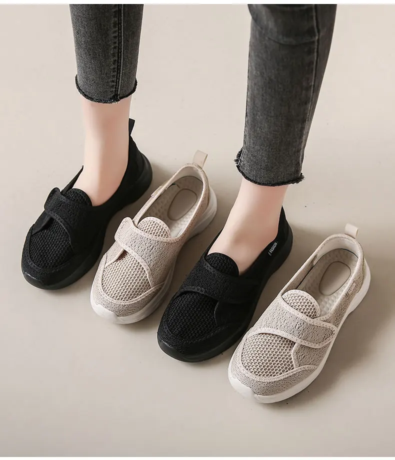 Women Walking Shoes Mesh Light Fitness Loafer Summer Spring Sports Outdoor Mother Girls Flats Breathable Sneakers Big Size 35-42