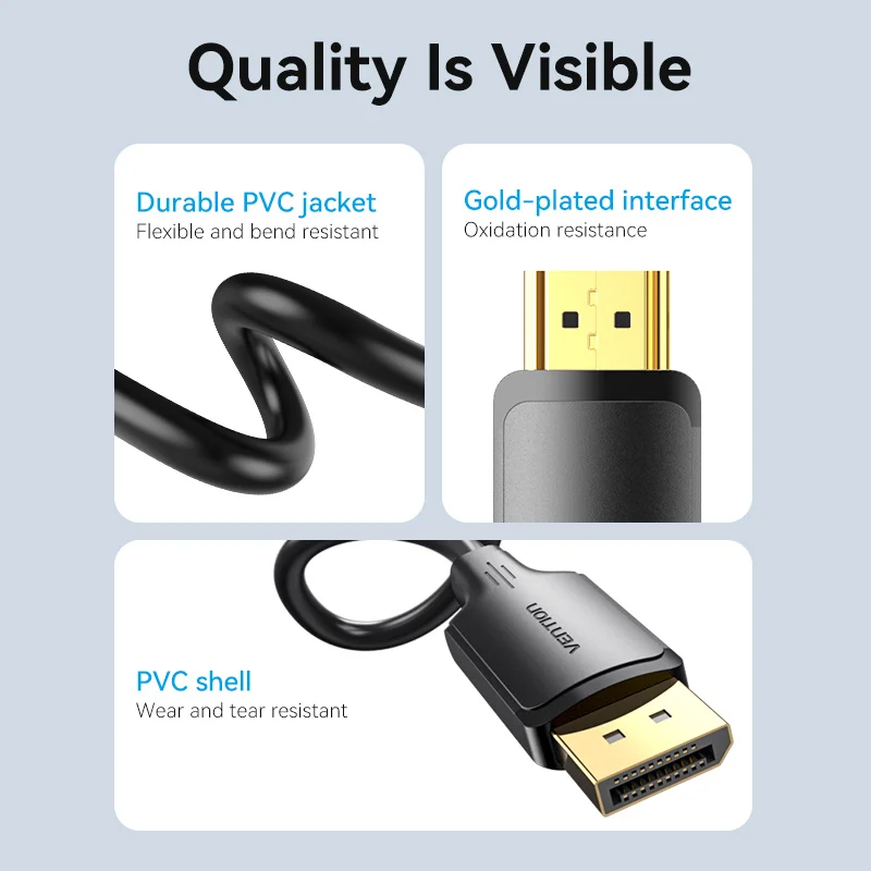 Premium 4K DisplayPort to HDMI Cable - High-Speed Video Converter for Enhanced Viewing Experience