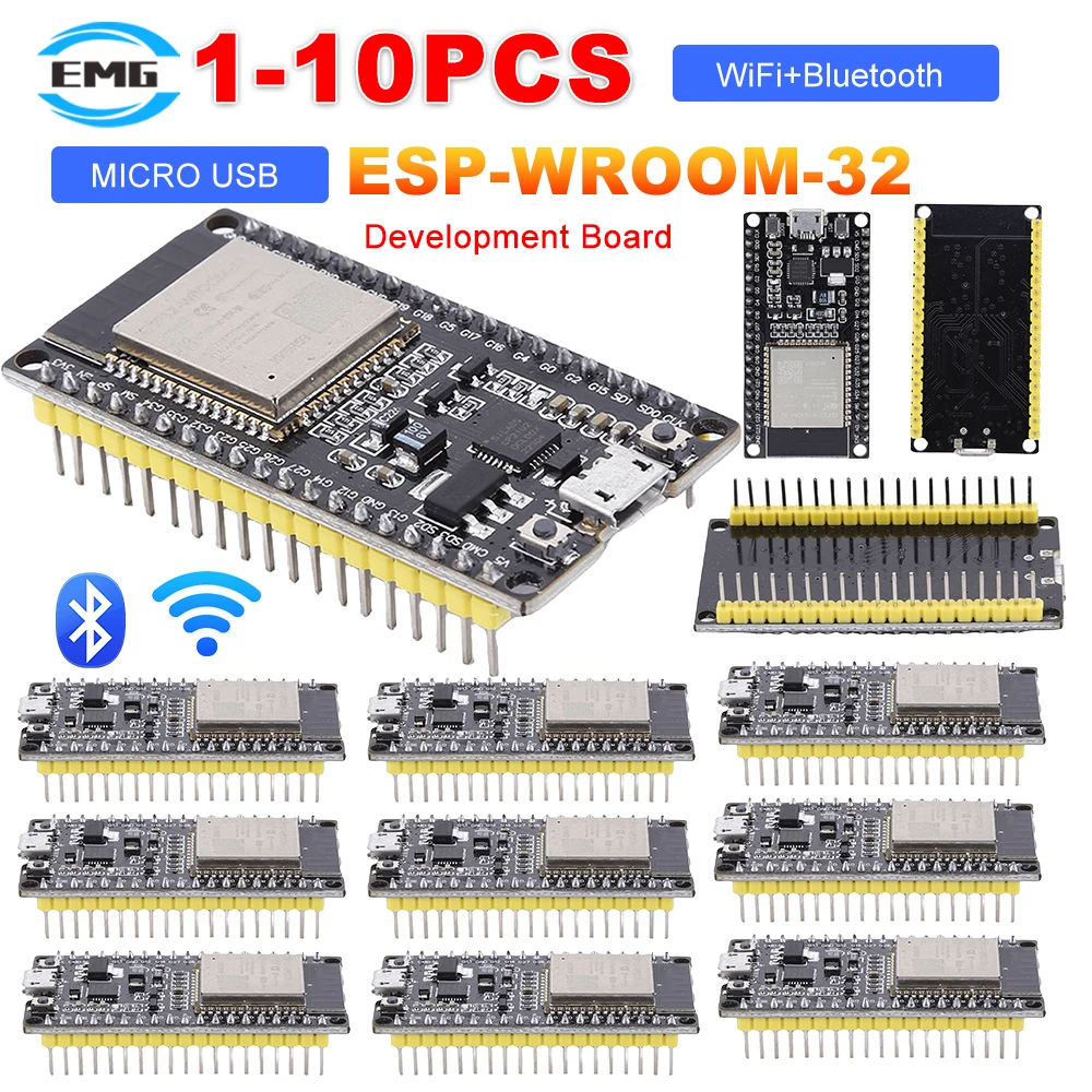 1-10PCS-ESP32-Development-Board-Dual-Core-CPU-ESP-WROOM-32-Development ...