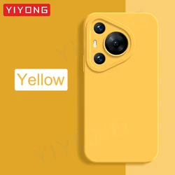 Silky Liquid Silicone Soft Cover - Premium Phone Case by YIYONG for Pura 80 Ultra (Yellow)