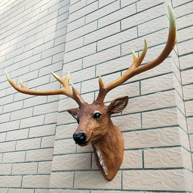 Resin Art 3D Dear Head For Wall Decor Animal Head Sculpture Modern for wall Decorative Art wall Hanging Decor Home Decorations 1