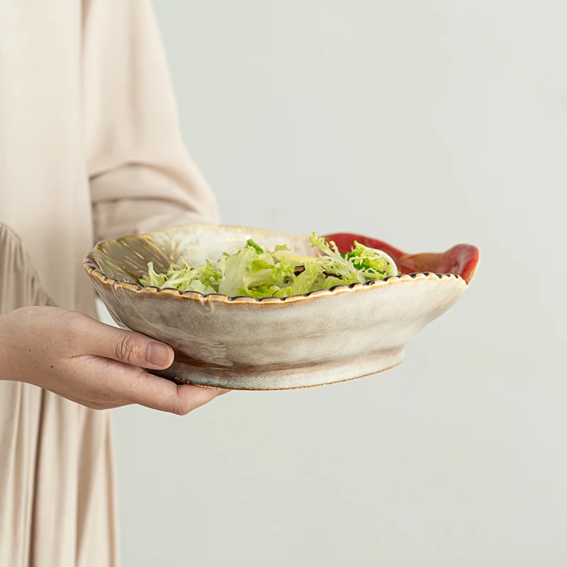 Turkey shape ceramic salad bowl fruit plate tableware dinner plate meal bowl kitchen utensils New Year Christmas