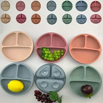 Silicone Divided Suction Baby Plate 1