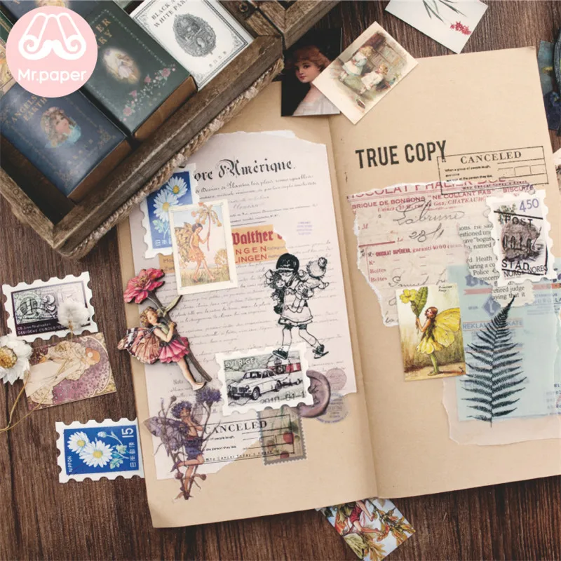 Mr.paper 100pcs/box Vintage Story Kraft Paper Scrapbooking/Card Making/Journaling Project DIY Diary Decoration LOMO Cards