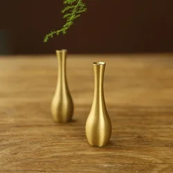 Set of Mini Copper Flower Vases - Elegant Home Decoration Ornaments (2pcs)