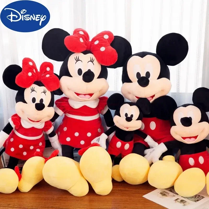 

Disney Cartoon Cute Mickey Minnie Plush Doll Pp Cotton Filled Super Soft Crystal Velvet Stuffed Toys Girl Children Xmas Gift