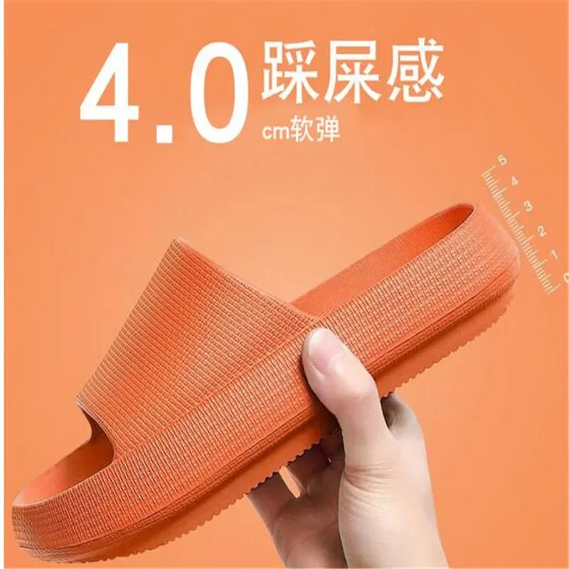 

2023 Fashion Summer Men Thick Platform Bathroom Home Slippers Men Soft Sole Eva Indoor Slides Female Sandals Non-Slip Flip Flops