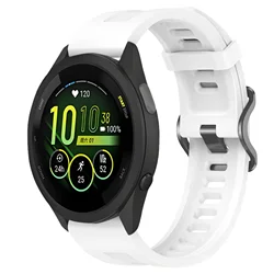 Breathable Silicone Sports Wristband - 22mm Strap in Various Colors - Forerunner 265 - 255 (White)