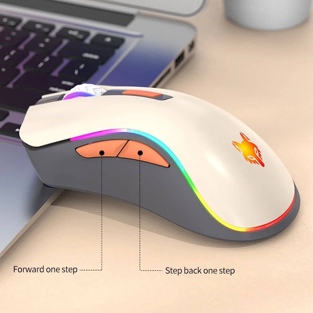 XYH52 2.4G 무선 블루투스 듀얼 모드 마우스, RGB 백라이트, 3 DPI 조정, 6 단추 오피스 게임, E-스포츠 마우스..