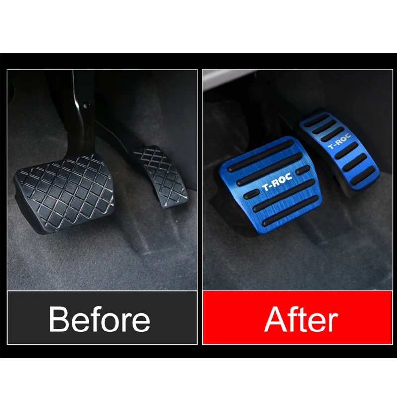 For Volkswagen VW T-ROC T ROC Aluminum Car Accelerator Brake Pedal Non-Slip Cover Protection Accessories
