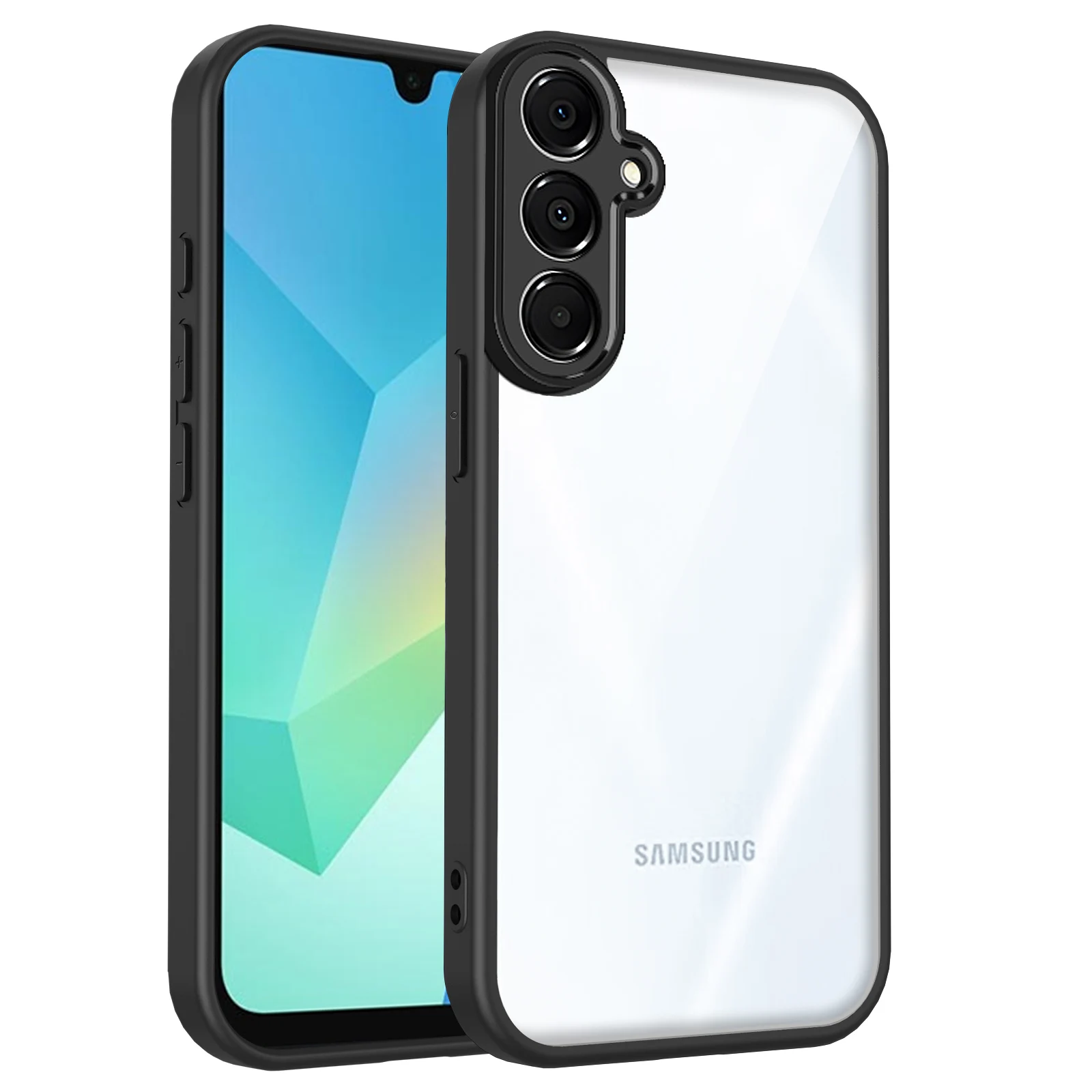 Enhanced Protective Clear Matte Back Cover with Air Cushion Silicon Bumper