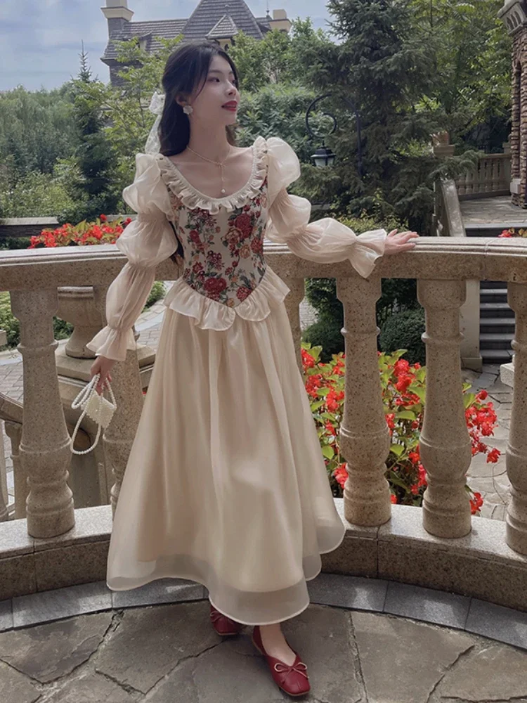 Vintage Elegant Print Floral Dress Women 2023 Autumn O-neck Casual Evening Party Midi Dress Female Puff Sleeve Korea Fairy Dress - AliExpress ... Vintage Elegant Print Floral Dress Women 2023 Autumn O-neck Casual Evening Party Midi Dress Female Puff Sleeve Korea Fairy Dress - AliExpress ...