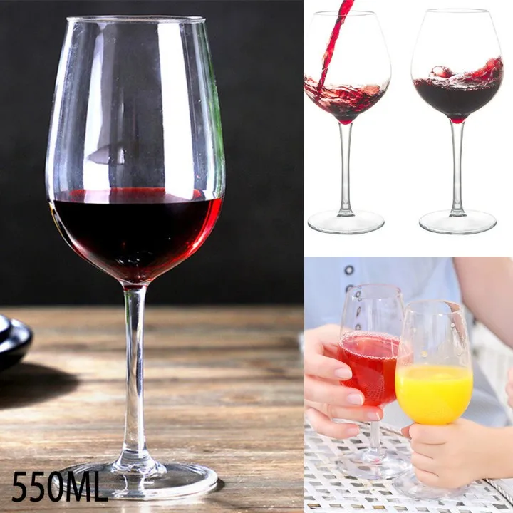 

1PC Plastic Transparent Unbreakable Silicone Plastic Wine Glass Cups Bar Home Goblet 320ML/550ML/580ML Kitchen Supplies