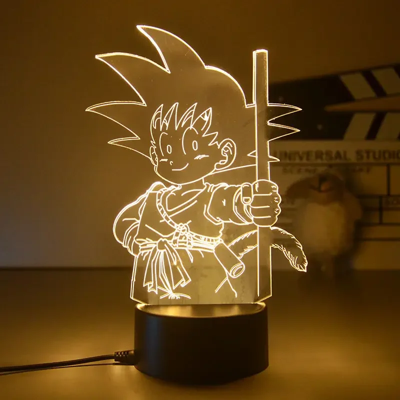 Dragon Ball Nightlight Cartoon Goku Anime Figure LED Night Light Super Saiyan Ornament 3D Anime Lamp Birthday Christmas Gifts