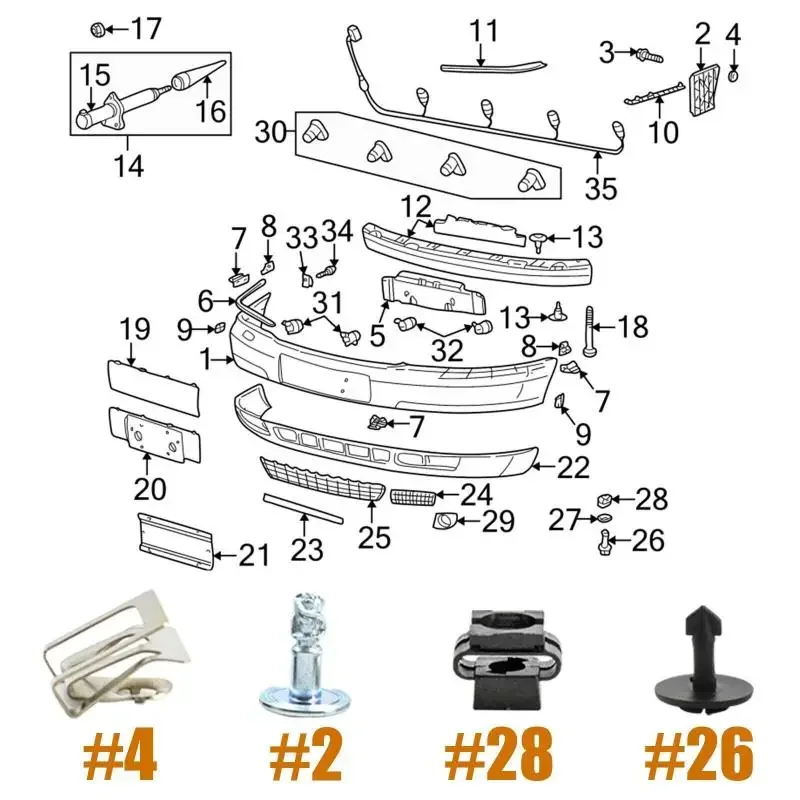 Engine Under Cover Fixing Clips Screw Kit 1Set 60Pcs for Audi A4 A6 A8 Tt auto fasteners,auto accessories,car accessories,car screws,stainless steel clips