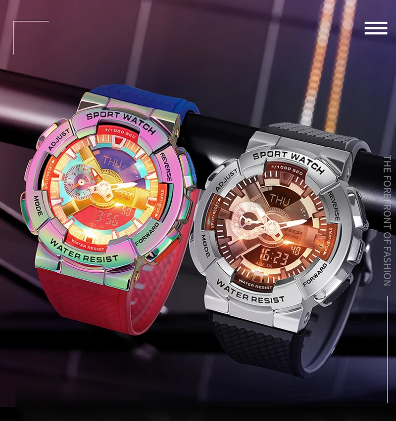 Sanda Men Digital Watch G Style Sports Waterproof Shock Military Premium Watches Magic Color Cool Luxury Wristwatch Relojes 9004
