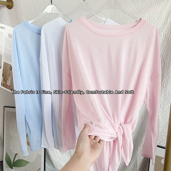 Camicie da yoga da donna Top sportivi Manica lunga O-Collo Camicia da corsa traspirante Abbigliamento fitness ampio Palestra Abbigliamento sportivo Pilates T-shirt