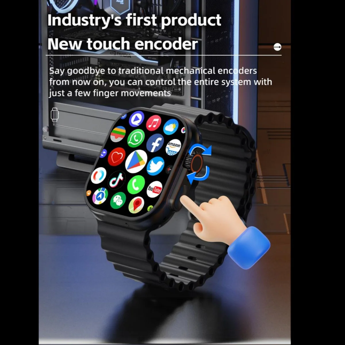 S10 Ultra CD12 Touch Encoder Smartwatch 2.26 inch Amoled Smart Watch 180°  Rotary Camera 2080Mah Battery GPS WIFI Global Call - AliExpress