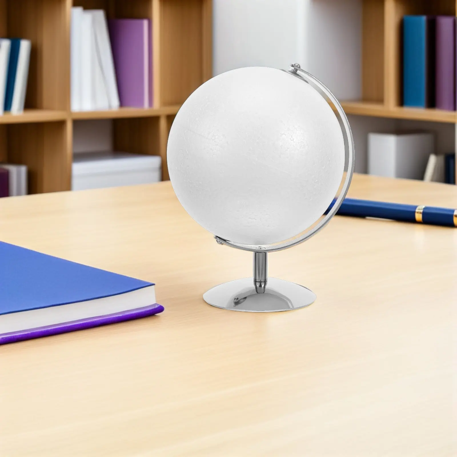 1세트 지리학 학습용 지구본 키트, 직접 그림을 그리는 15cm 공 모양 철제 스탠드 DIY 지구본 키트, 학교 학습용 탁상 공예품