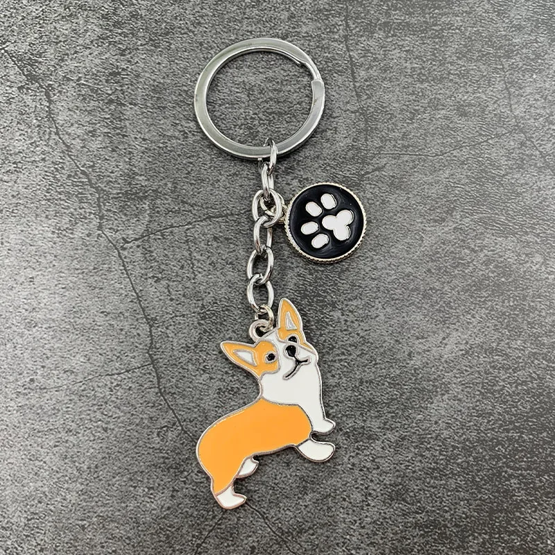 Corgi Dog Charm Keychain