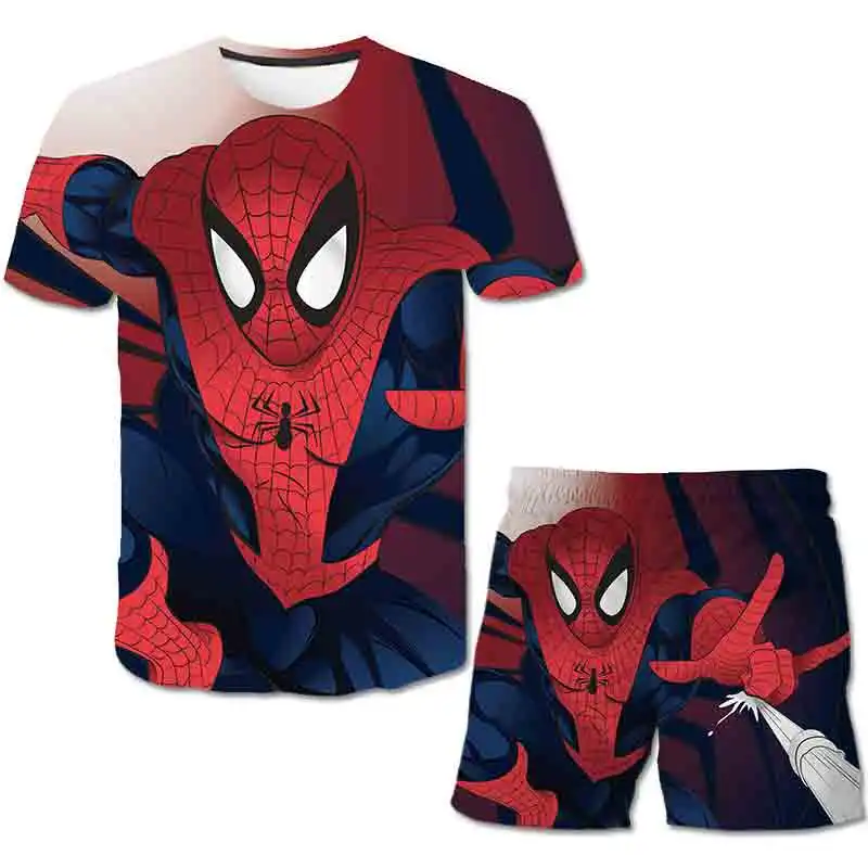 baby outfit sets girl Boys Mαrvel- Spidermαn T-shirts Sets Kids Cartoon Printed Boys Tees Children Tops Short-sleeve Suit Clothes Summer harajuku Suit baby clothes set for girl