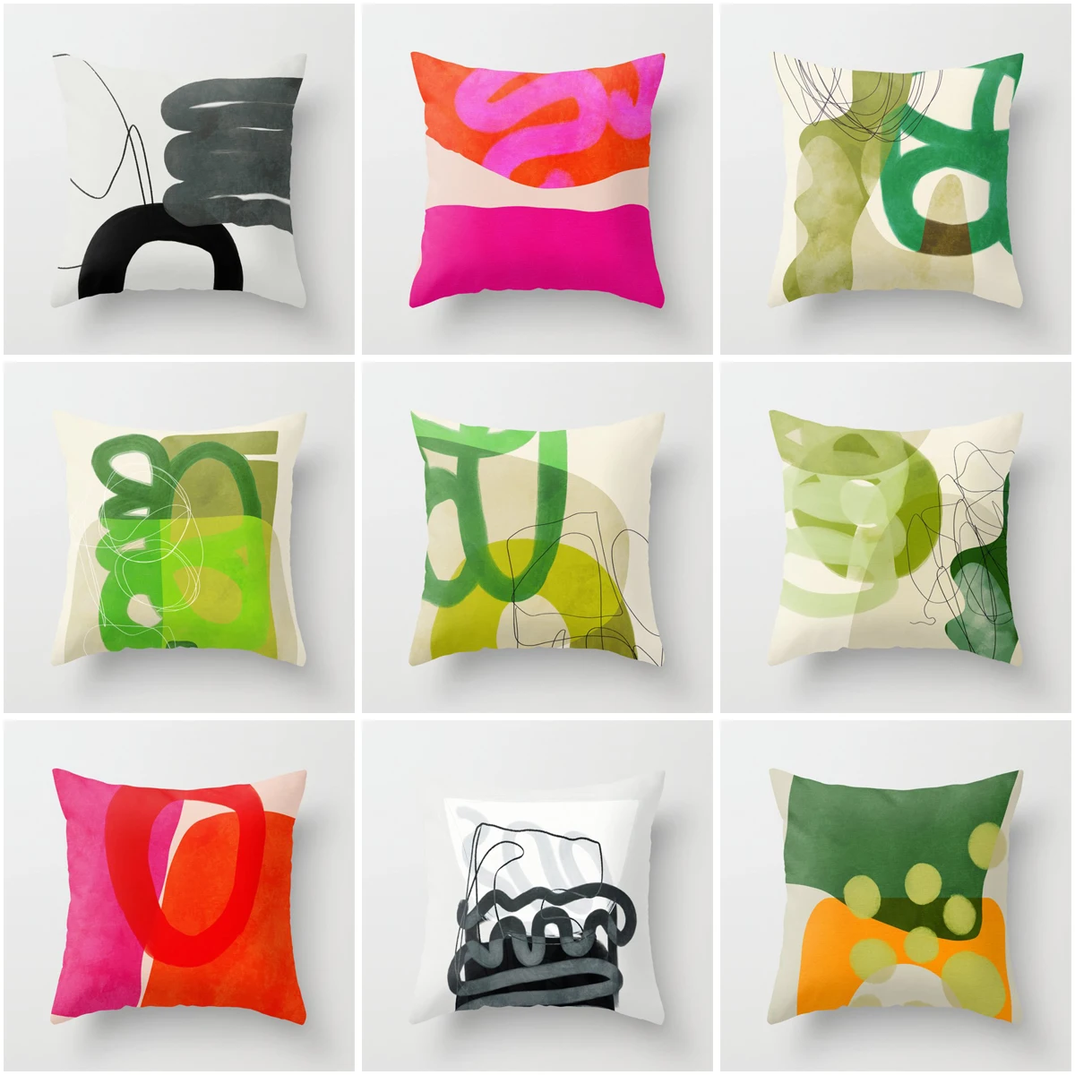 decorative Home pillow case Cushion covers 45*45 nordic 40*40 40x40cm 50x50cm Living Room Kids Geometric Abstract 45x45cm Green