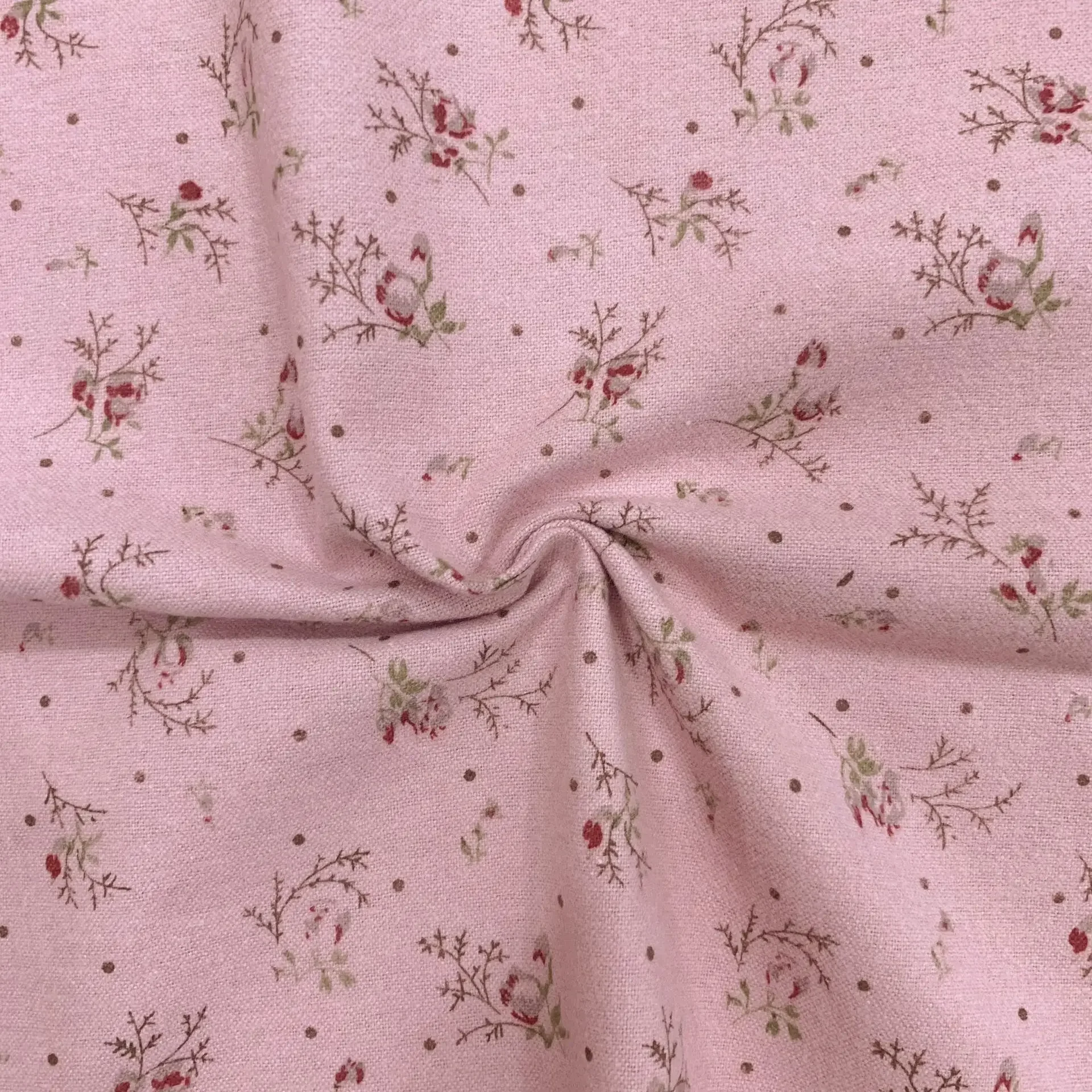 Pure Cotton Flocking Floral Print Fabric Women's Dress Children's Clothing Soft Hand Feeling Easy to Sew for Spring Autumn