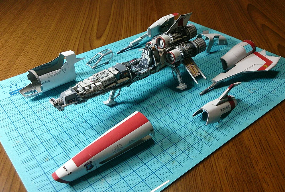 

Battlestar Galactica Vipers 2 Viper Mk2 Paper Model DIY Handmade Toy Garage Kit Paper Craft Handicraft Decoration Military Model