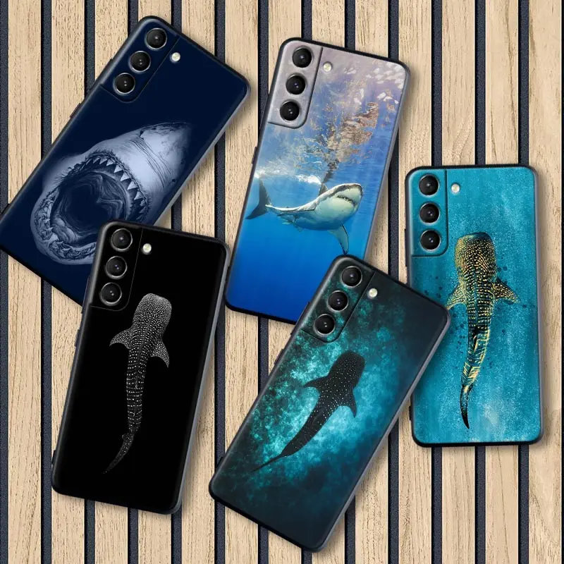 Чехол для Samsung Galaxy S24Ultra, мягкий чехол из ТПУ с рисунком морских КИТ, акул, плавания, для S24, 5G S22, S23 Ultra, S20, S21, FE, S10 Plus