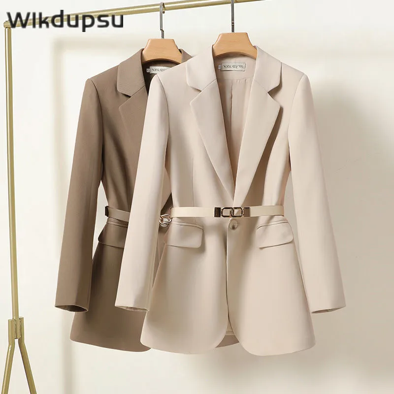 

Korean Style Blazer Slim Fit Suit Jacket Women Elegant Stylish Luxury Designer Spring Autumn Office Work Formal Blaser Feminino