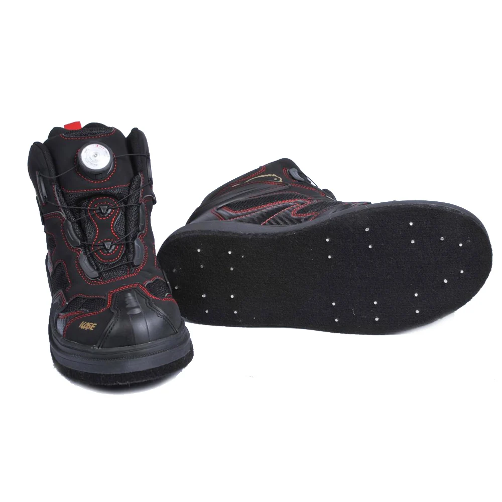 Self-lock Hunting Hiking Fishing Waders Rocking Fishing Shoes Felt Sole With Nails Waders Mesh Fabric Boots Aqua Shoes