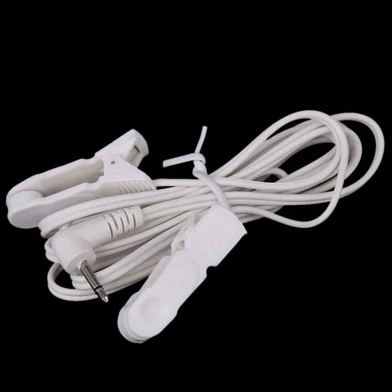 10pcs 2.5mm/3.5mm Plug Connector Electrode Lead Wires Connecting Cables w/ 2 Ear Clips For Digital TENS Therapy Machine Massager