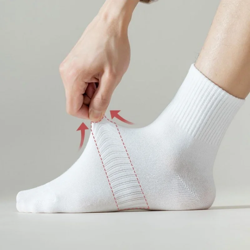 5 Pairs Unisex Solid Color Medium Tupe Socks Cotton Business Breathable Odorproof High-quality Men's Women's Ankle Socks 7 S83003a097e92441f9c5b8d08adea6216M