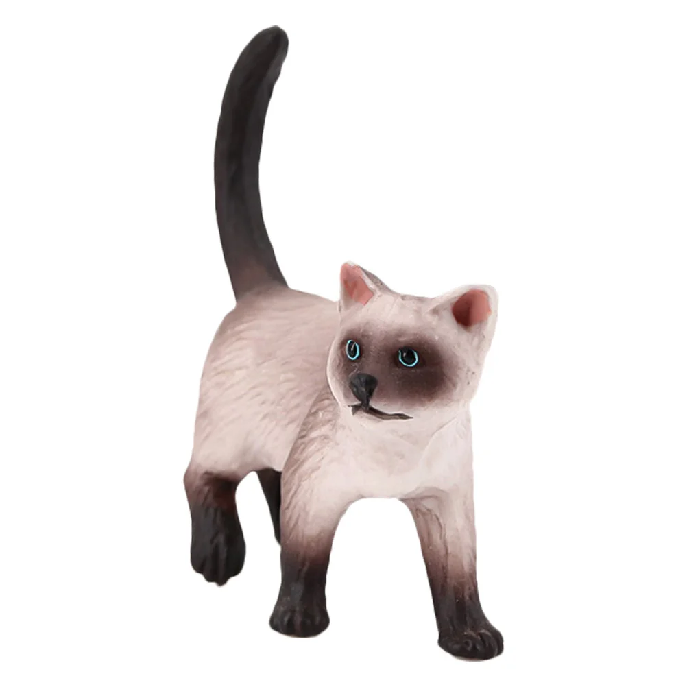

Siamese Cat Ornament Plastic Model Sculptures Home Decor Figurine Toys Plaything Accessories Lifelike