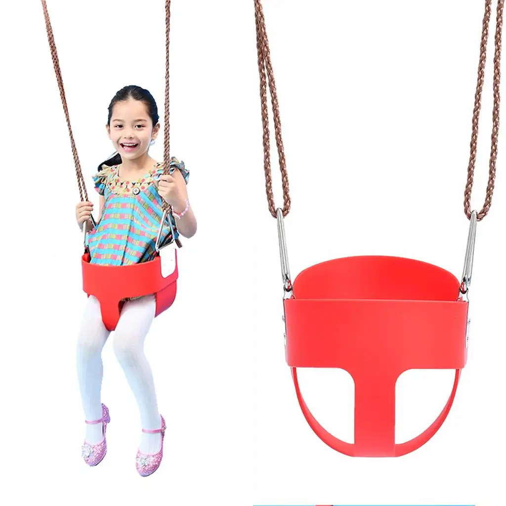 Heavy-Duty High Back Full Bucket Toddler Swing Seat, Fully Assembled (Yellow, Red, Blue) 4