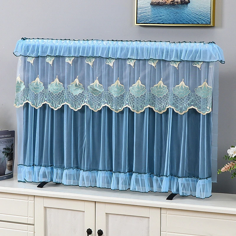 TV Screen Monitor Protector Cover 55/60/65/70/75inch Television LCD Protector Lace Embroidery Dust Cover Home Decorations