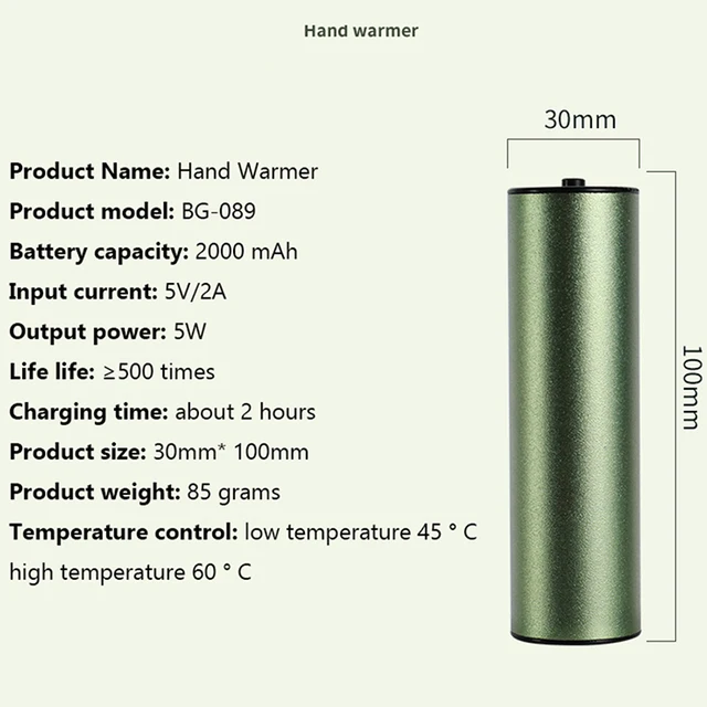 Újratölthető Mini Kézmelegítő Háztartás Téli Hordozható Elektromos Szabadtéri Utazáshoz Handy Warmer Usb -Fűtés - Image 6