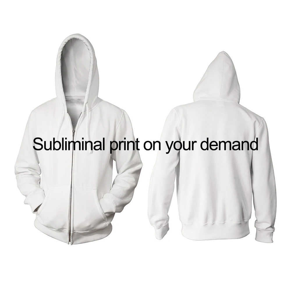 Real US Size Made Subliminal Print On Your Demand Zipper Up Jacket