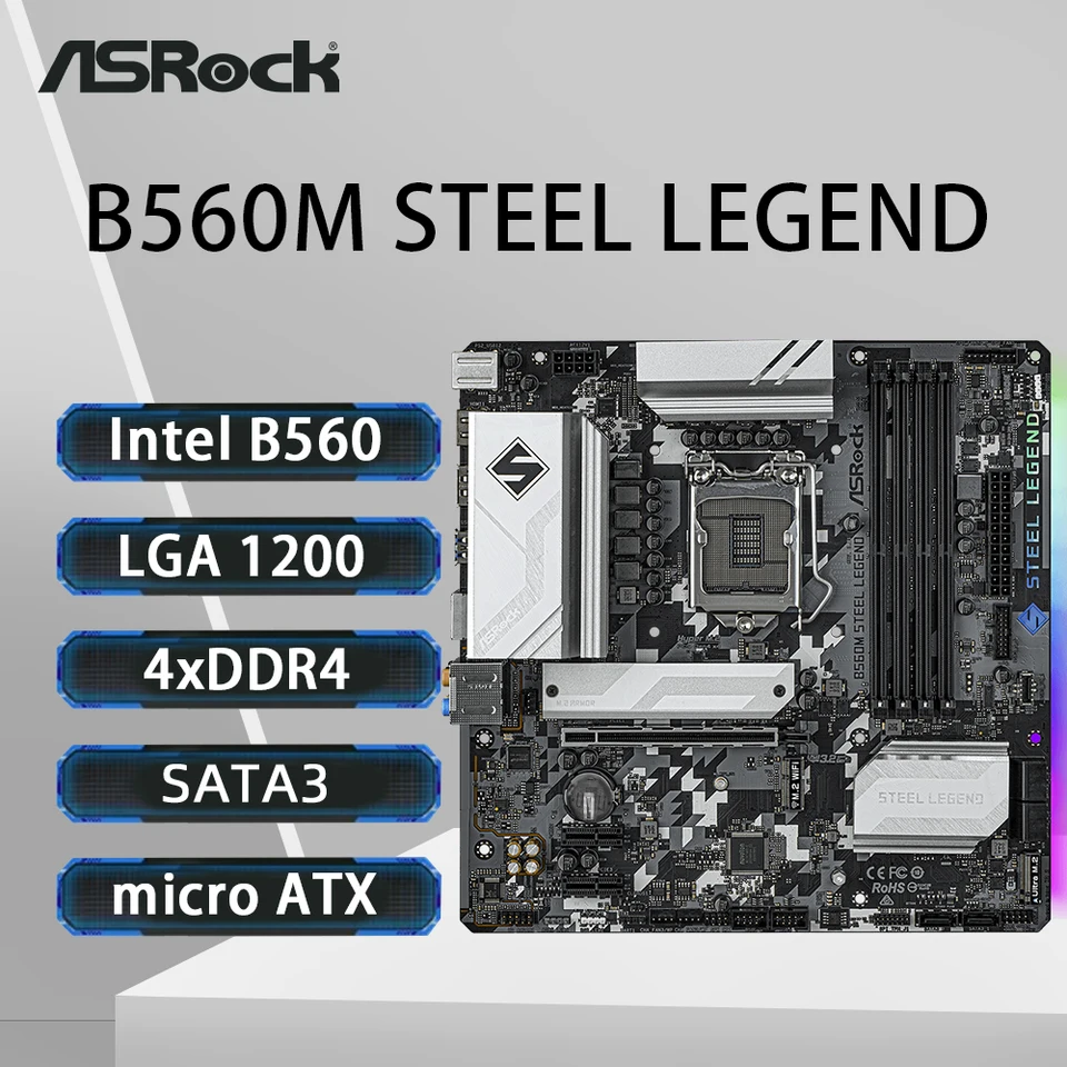 ASRock B560M STEEL LEGEND マザーボード LGA1200 対応 i9-10900K i7