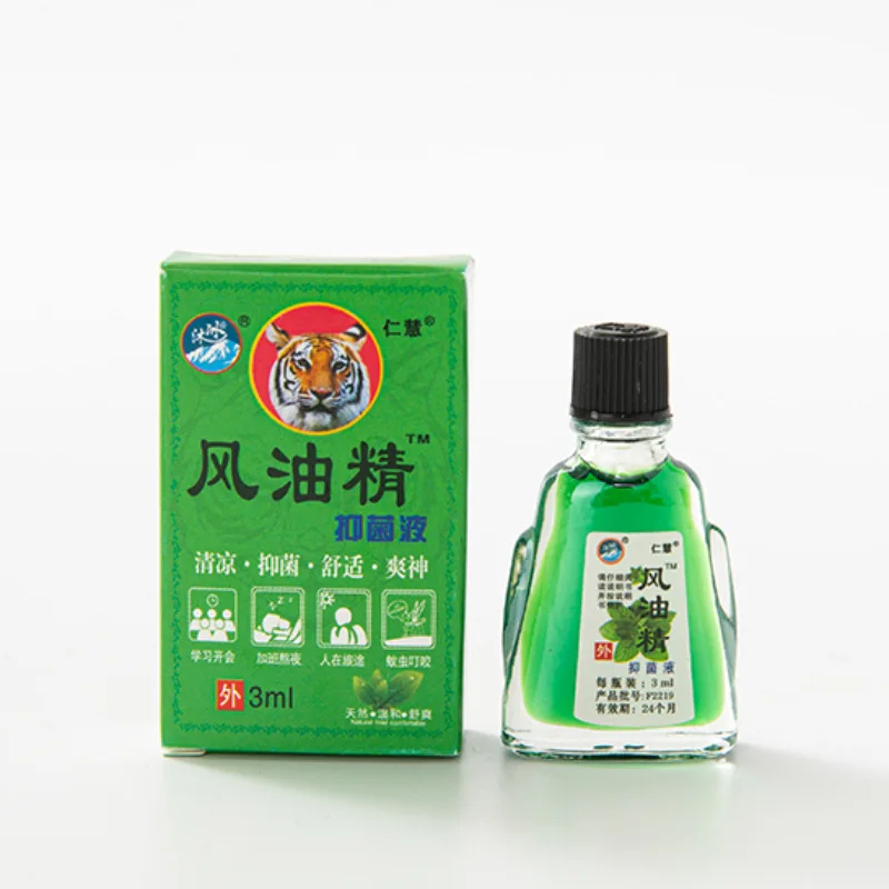 3/6ml Oil Roll-on Tiger Essential Balm Refreshing Prevent Mosquito Bites Relieve Dizziness Headache Motion Sickness