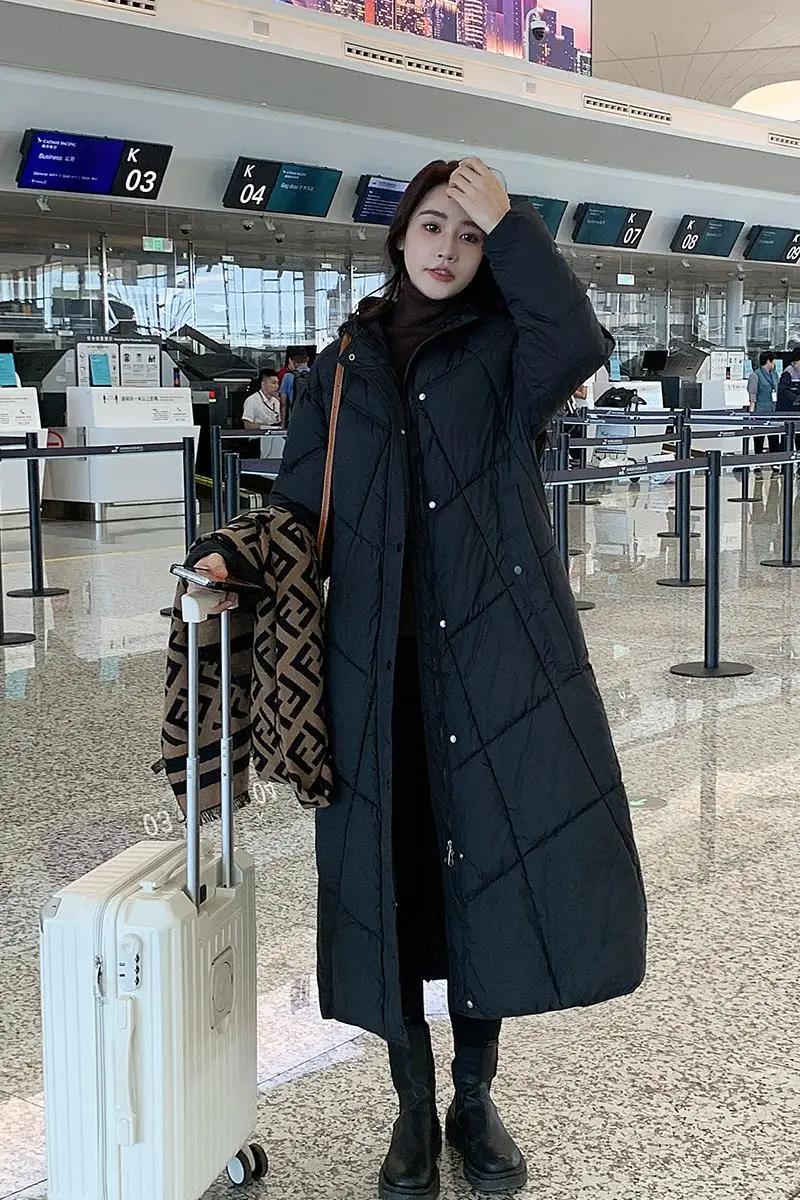 Korean Style Winter Maternity Cotton Padded Outwear Long Loose Design Pregnant Woman Hooded Jackets Fashion Pregnancy Down Coats