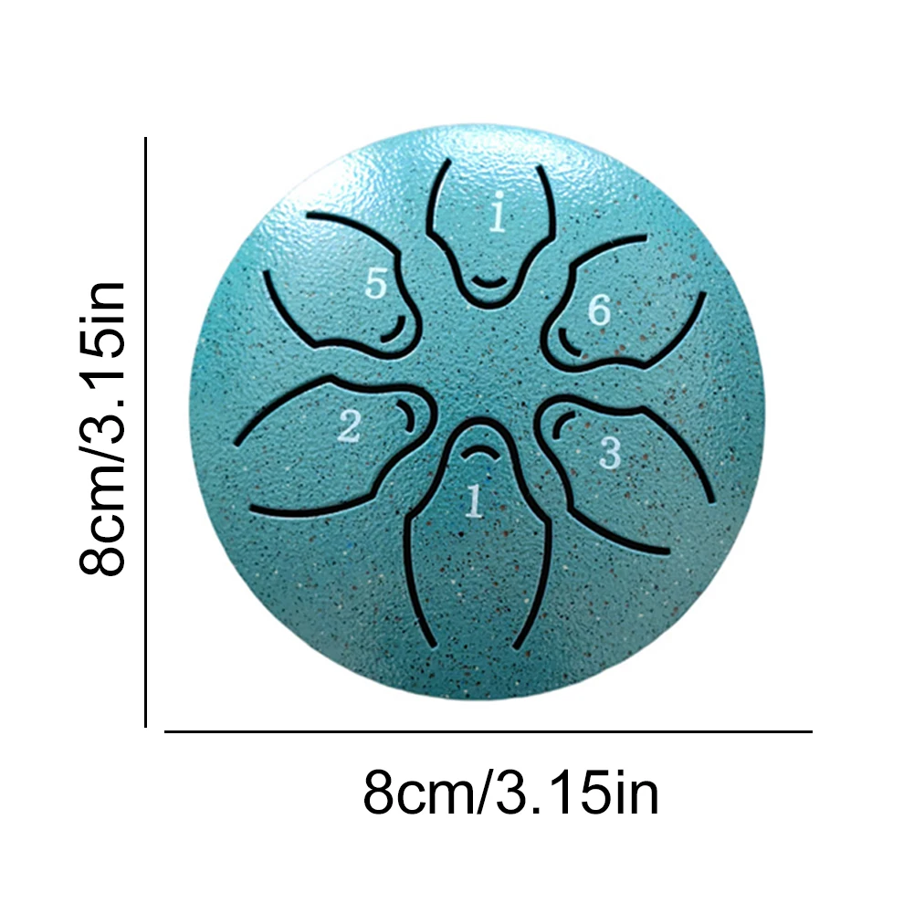Steel Tongue Drum Portable Rain Drum Hand Pan Drum Percussion Musical Instruments 3 Inch 6 Notes For Yoga Meditation Musical Toy 6